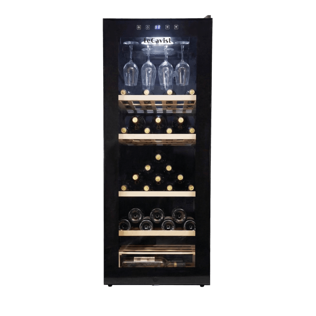PRODUCT: LECAVIST Wine Cabinet - 97 Bottle - Single Zone - Freestanding - Black (LCS100VN) PRE-ORDER - Freestanding - LeCavist Wine Cabinets