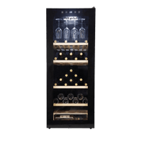LECAVIST - 97 Bottle - Single Zone - Black Wine Cabinet (LCS100VN)