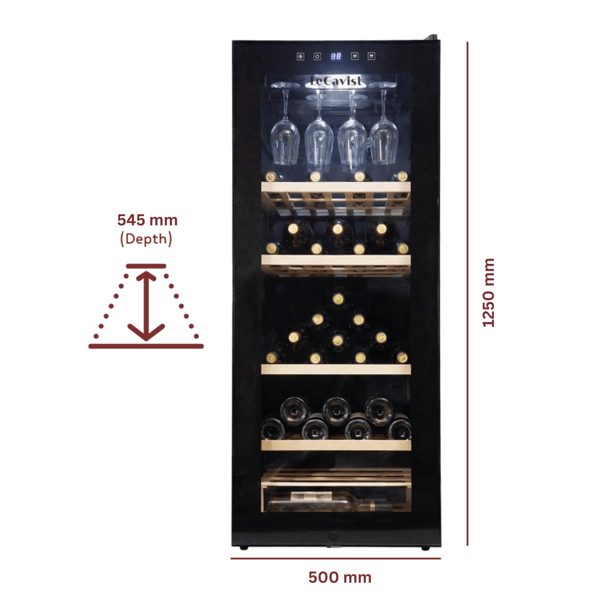 LECAVIST - 97 Bottle - Single Zone - Black Wine Cabinet (LCS100VN) - LeCavist NZ
