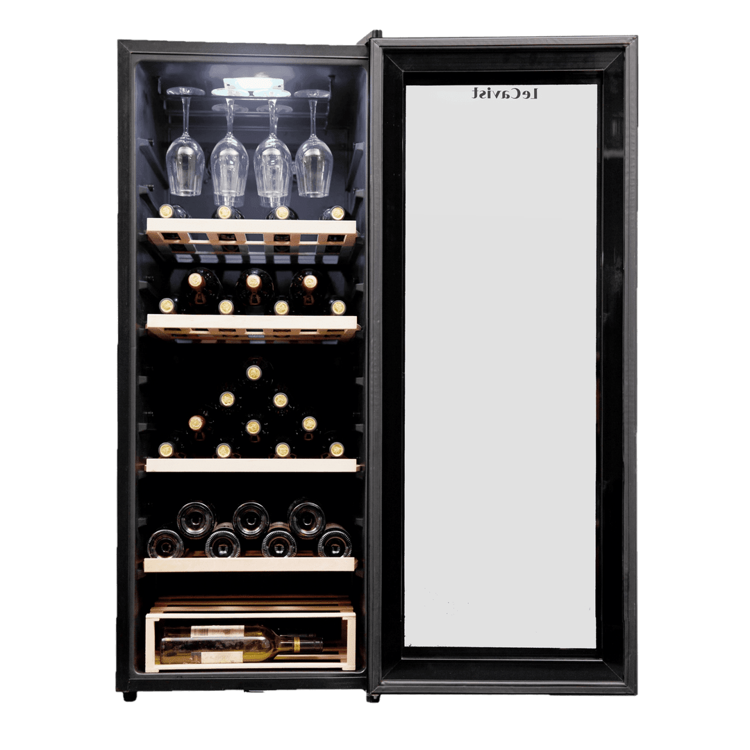 PRODUCT: LECAVIST Wine Cabinet - 97 Bottle - Single Zone - Freestanding - Black (LCS100VN) PRE-ORDER - Freestanding - LeCavist Wine Cabinets