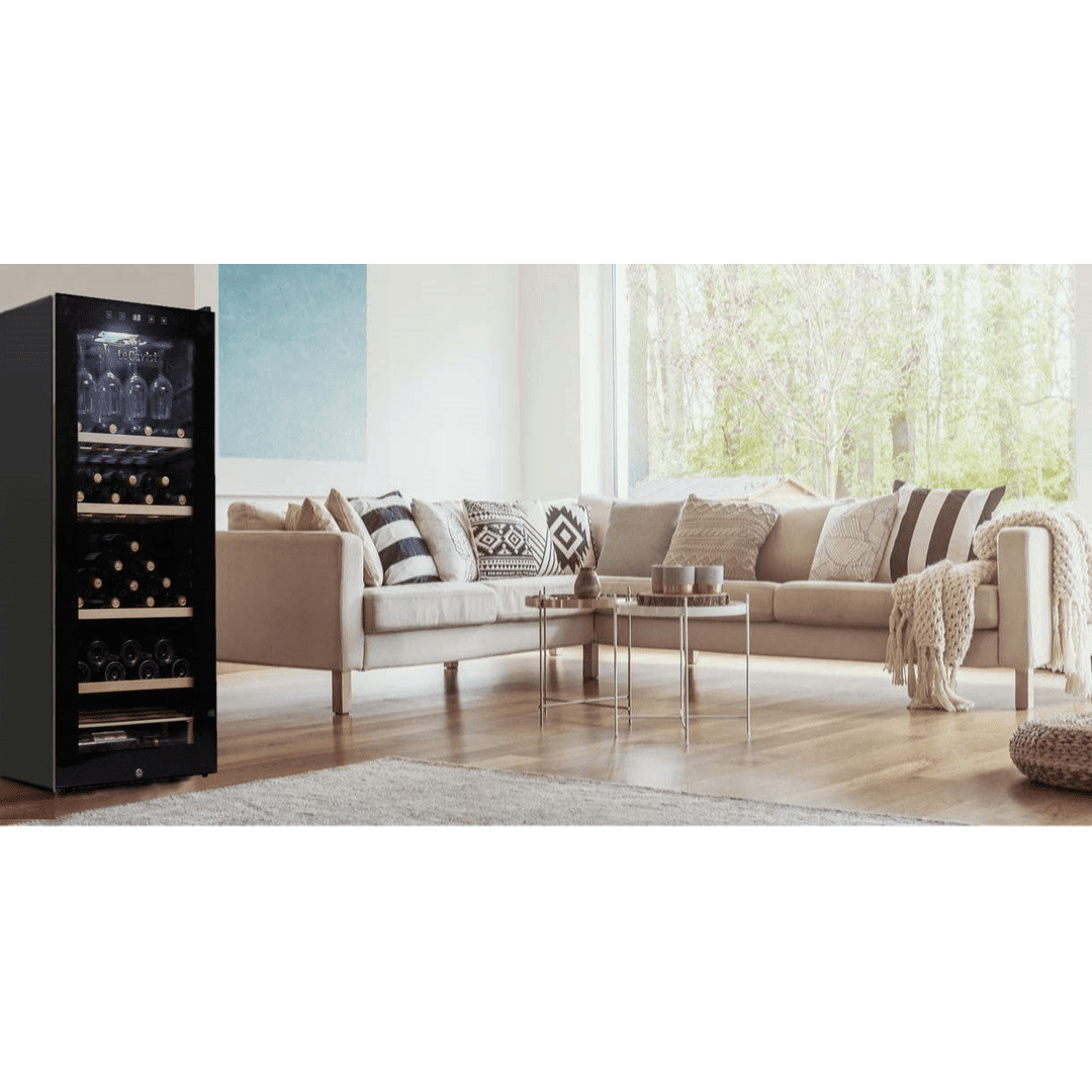 LIFESTYLE: LECAVIST Wine Cabinet - 97 Bottle - Single Zone - Freestanding - Black (LCS100VN) PRE-ORDER - Freestanding - LeCavist Wine Cabinets