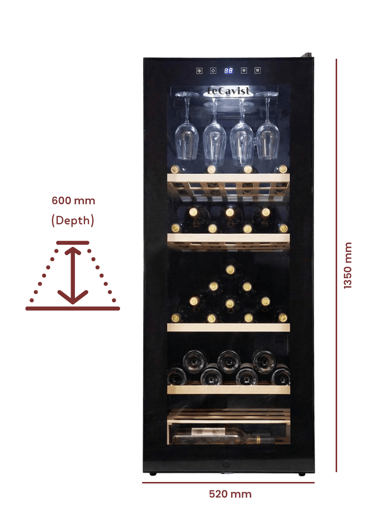 LECAVIST - 97 Bottle - Single Zone - Black Wine Cabinet (LCS100VN) - LeCavist NZ