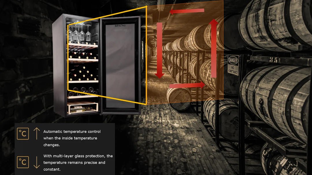 LECAVIST - 97 Bottle - Single Zone - Black Wine Cabinet (LCS100VN) - LeCavist NZ