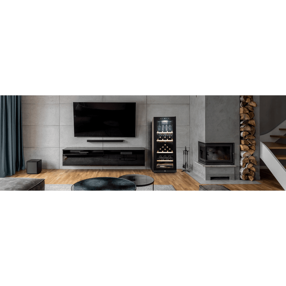 LIFESTYLE: LECAVIST Wine Cabinet - 97 Bottle - Single Zone - Freestanding - Black (LCS100VN) PRE-ORDER - Freestanding - LeCavist Wine Cabinets
