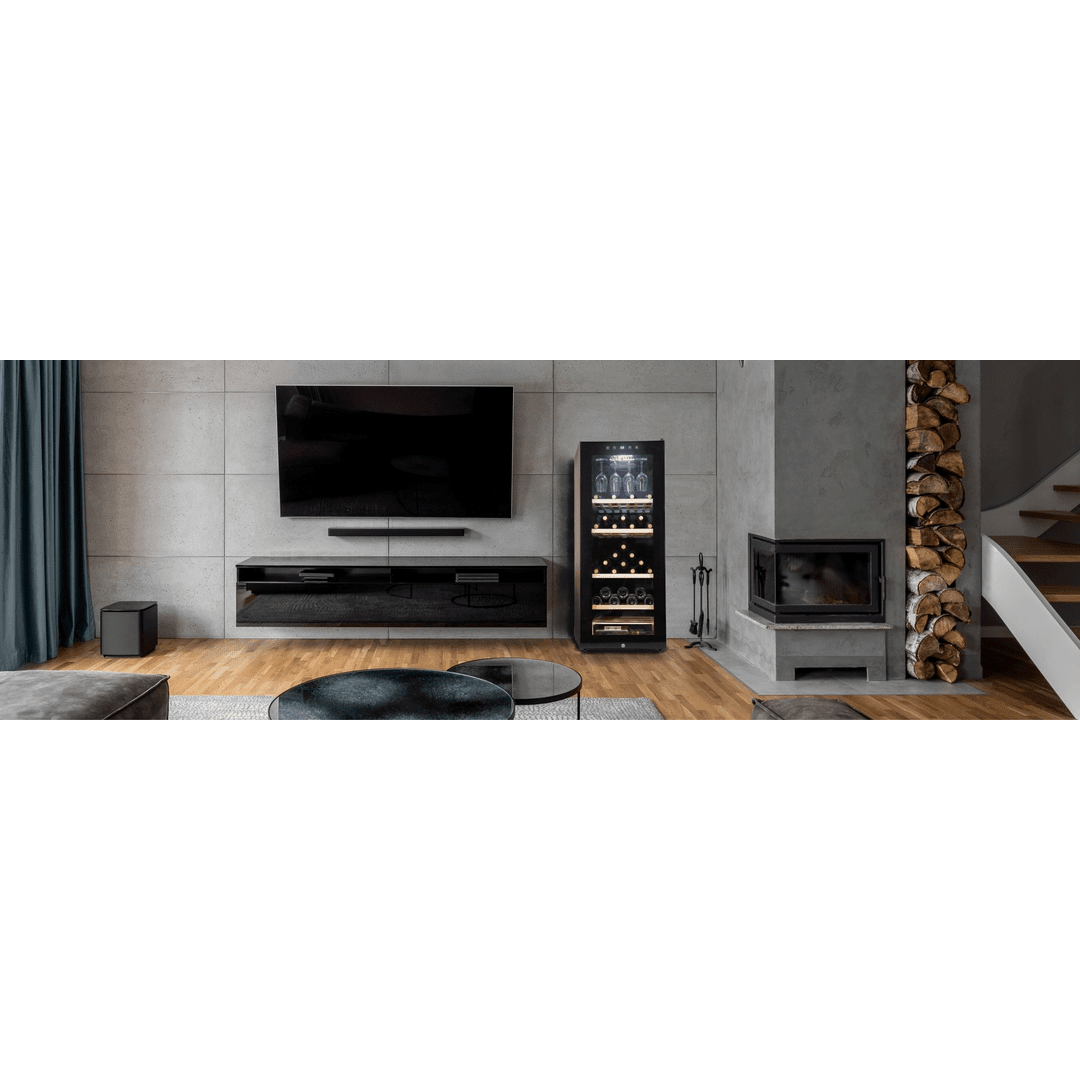 LIFESTYLE: LECAVIST Wine Cabinet - 97 Bottle - Single Zone - Freestanding - Black (LCS100VN) PRE-ORDER - Freestanding - LeCavist Wine Cabinets