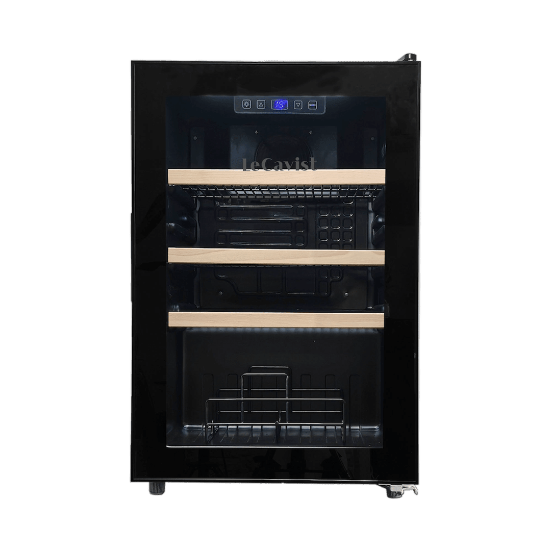PRODUCT: LECAVIST Beverage Fridge - 21 Bottle - Single Zone - Freestanding - Black (LEK21PV) Pre-Order - Freestanding - LeCavist Wine Cabinets