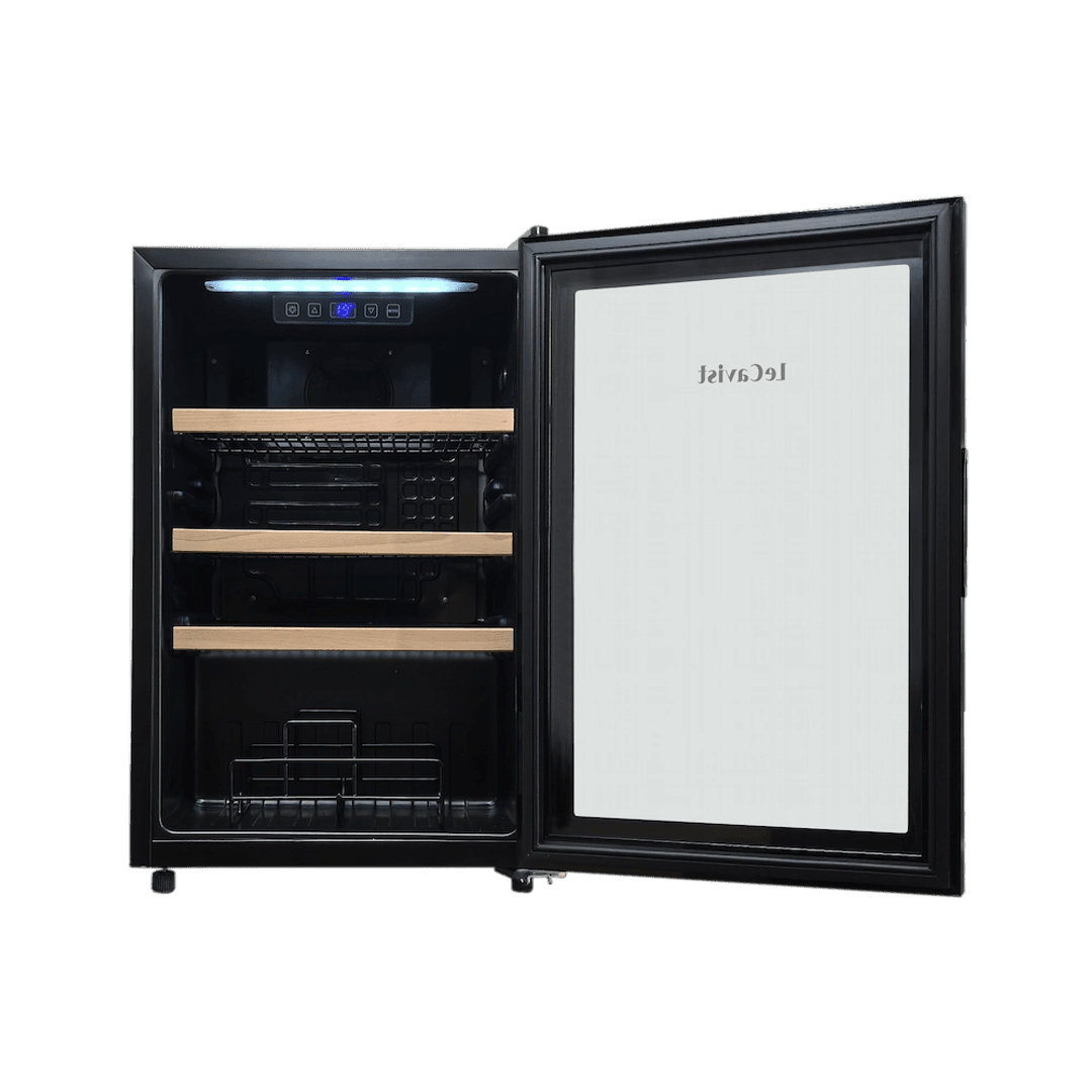 PRODUCT: LECAVIST Beverage Fridge - 21 Bottle - Single Zone - Freestanding - Black (LEK21PV) Pre-Order - Freestanding - LeCavist Wine Cabinets