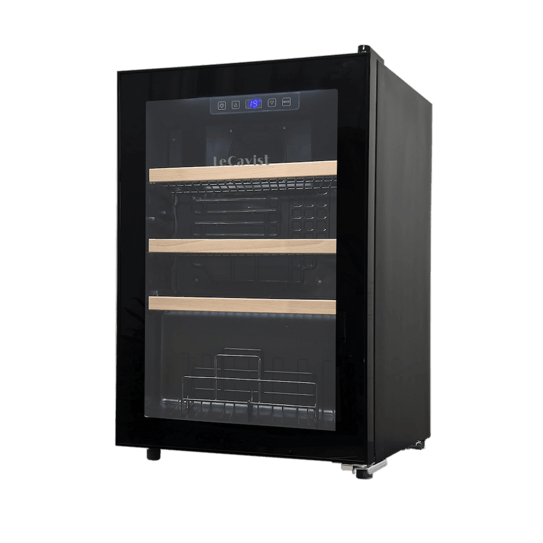PRODUCT: LECAVIST Beverage Fridge - 21 Bottle - Single Zone - Freestanding - Black (LEK21PV) Pre-Order - Freestanding - LeCavist Wine Cabinets