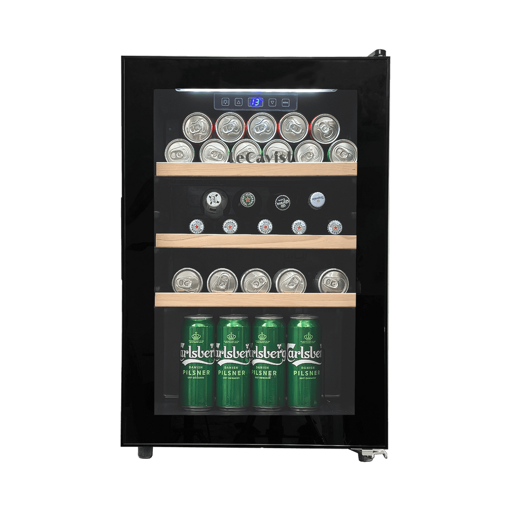 LECAVIST Beverage Fridge - 21 Bottle - Single Zone - Freestanding - Black (LEK21PV) - Freestanding - LeCavist Wine Cabinets