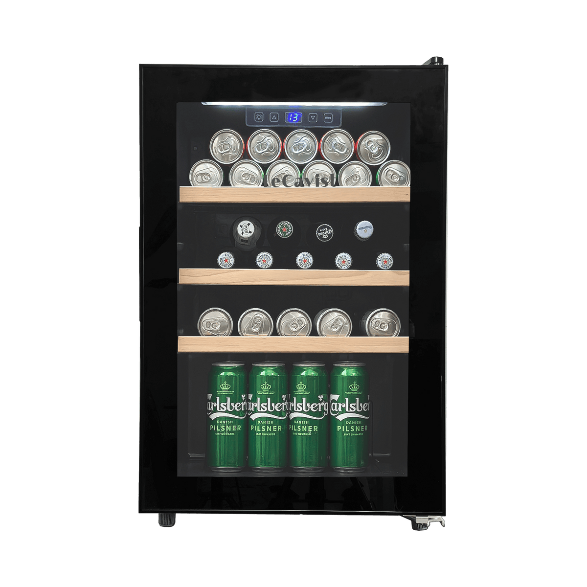 LECAVIST Beverage Fridge - 21 Bottle - Single Zone - Freestanding - Black (LEK21PV) - Freestanding - LeCavist Wine Cabinets