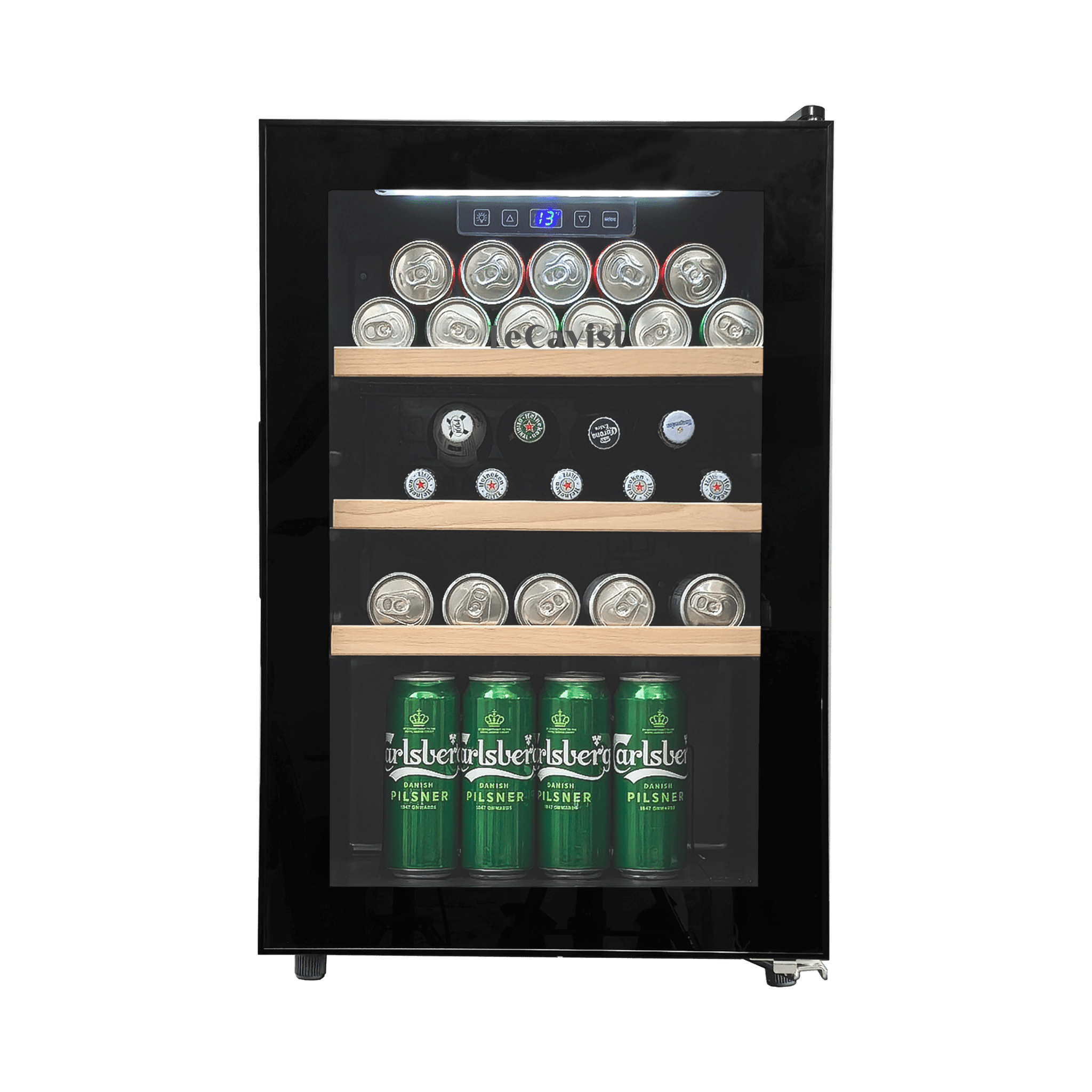 LECAVIST Beverage Fridge - 21 Bottle - Single Zone - Freestanding - Black (LEK21PV) - Freestanding - LeCavist Wine Cabinets
