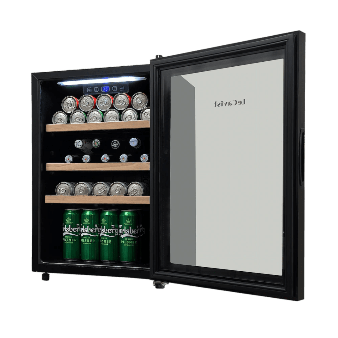 PRODUCT: LECAVIST Beverage Fridge - 21 Bottle - Single Zone - Freestanding - Black (LEK21PV) Pre-Order - Freestanding - LeCavist Wine Cabinets