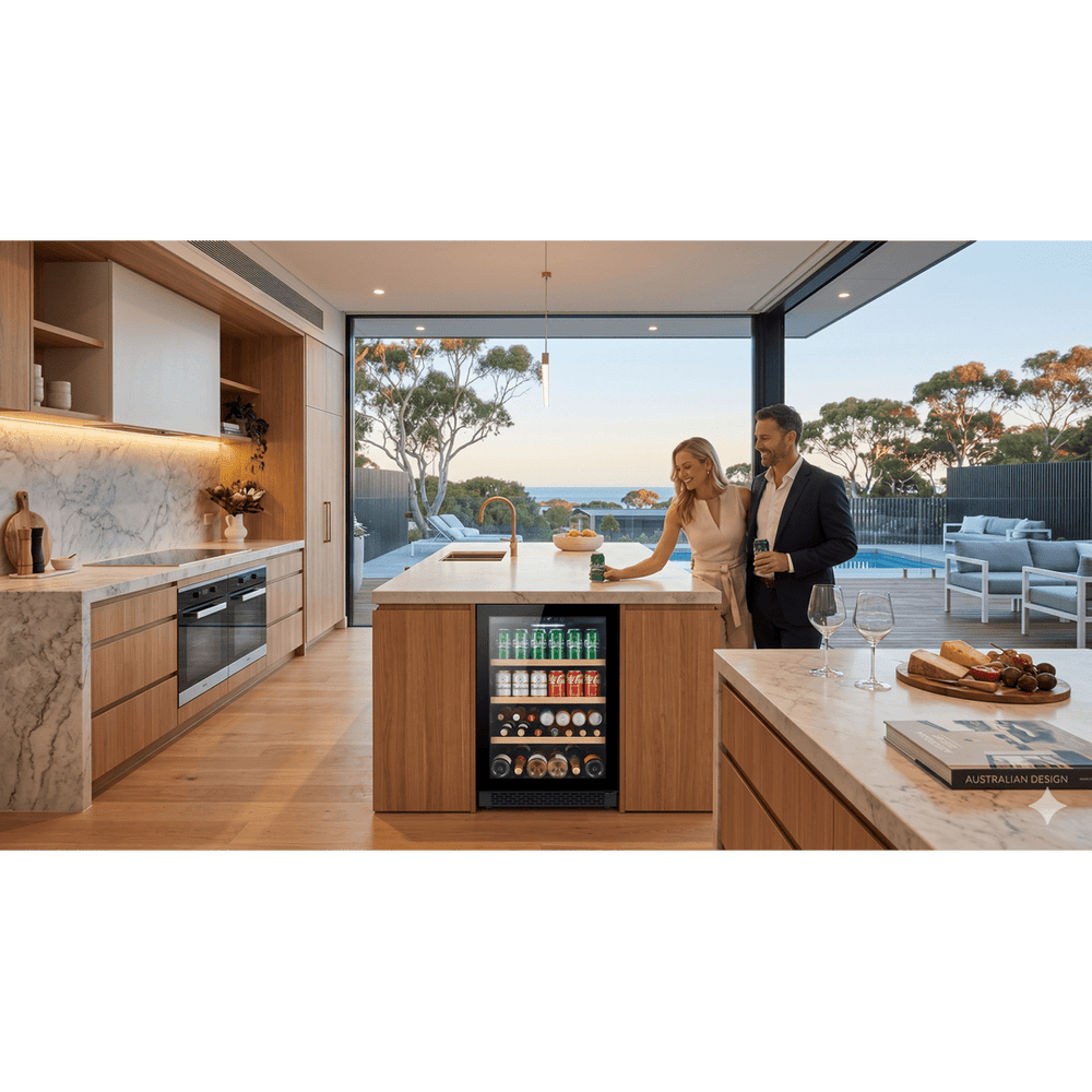 LIFESTYLE: LECAVIST Wine and Beverage Cabinet - 140L - Black (LJ140BC) PRE-ORDER - Built-In - LeCavist Wine Cabinets