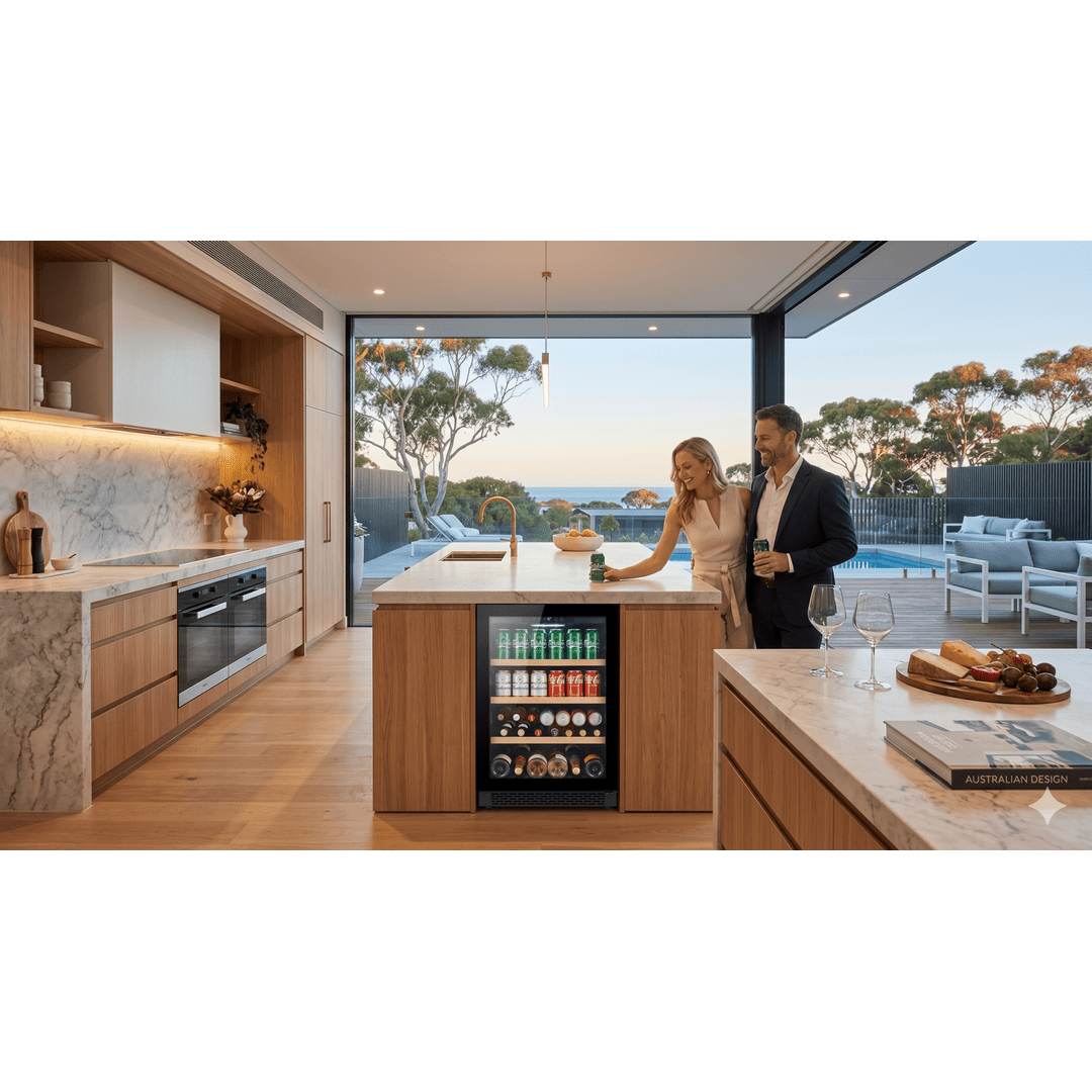 LIFESTYLE: LECAVIST Wine and Beverage Cabinet - 140L - Black (LJ140BC) PRE-ORDER - Built-In - LeCavist Wine Cabinets