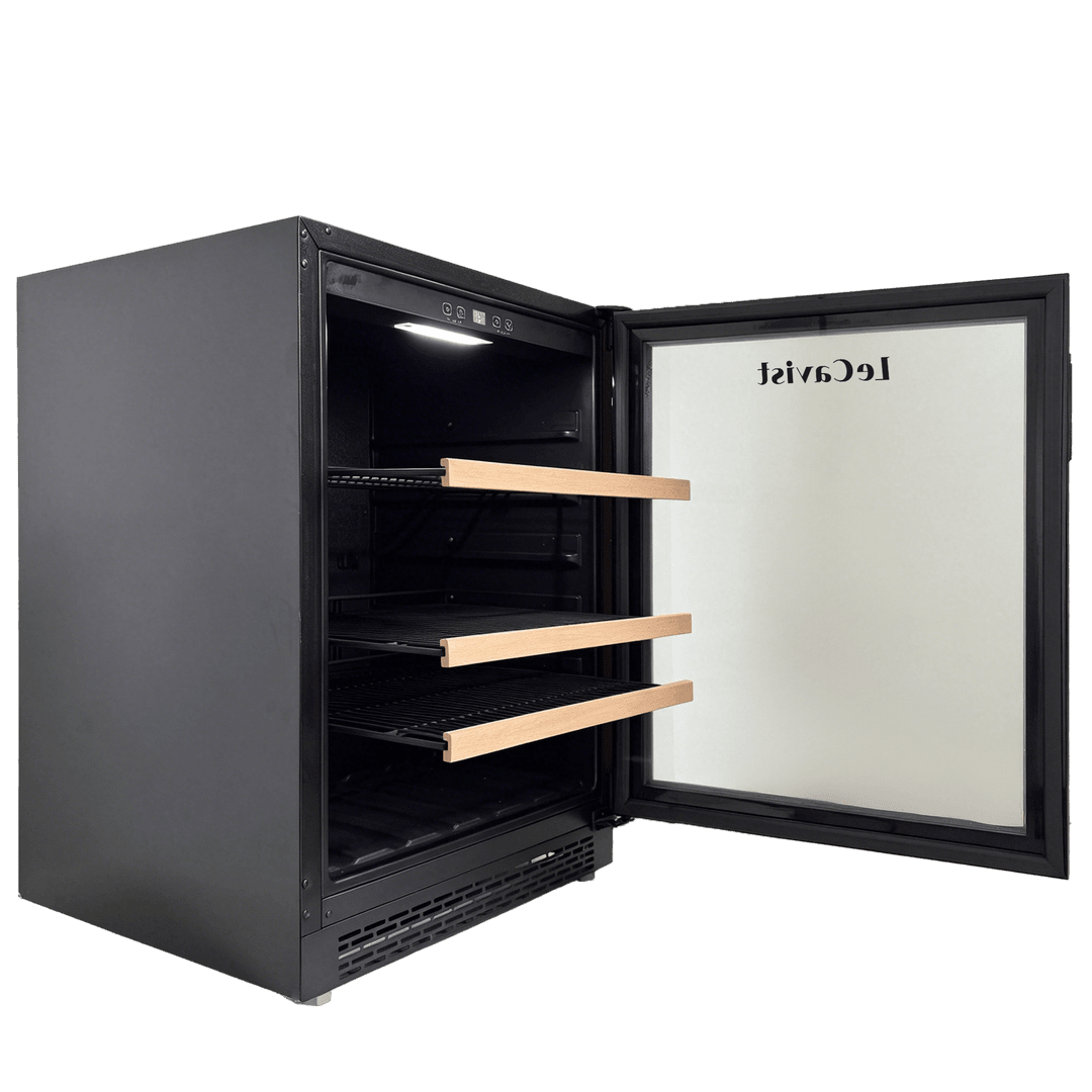 PRODUCT: LECAVIST Wine and Beverage Cabinet - 140L - Black (LJ140BC) PRE-ORDER - Built-In - LeCavist Wine Cabinets