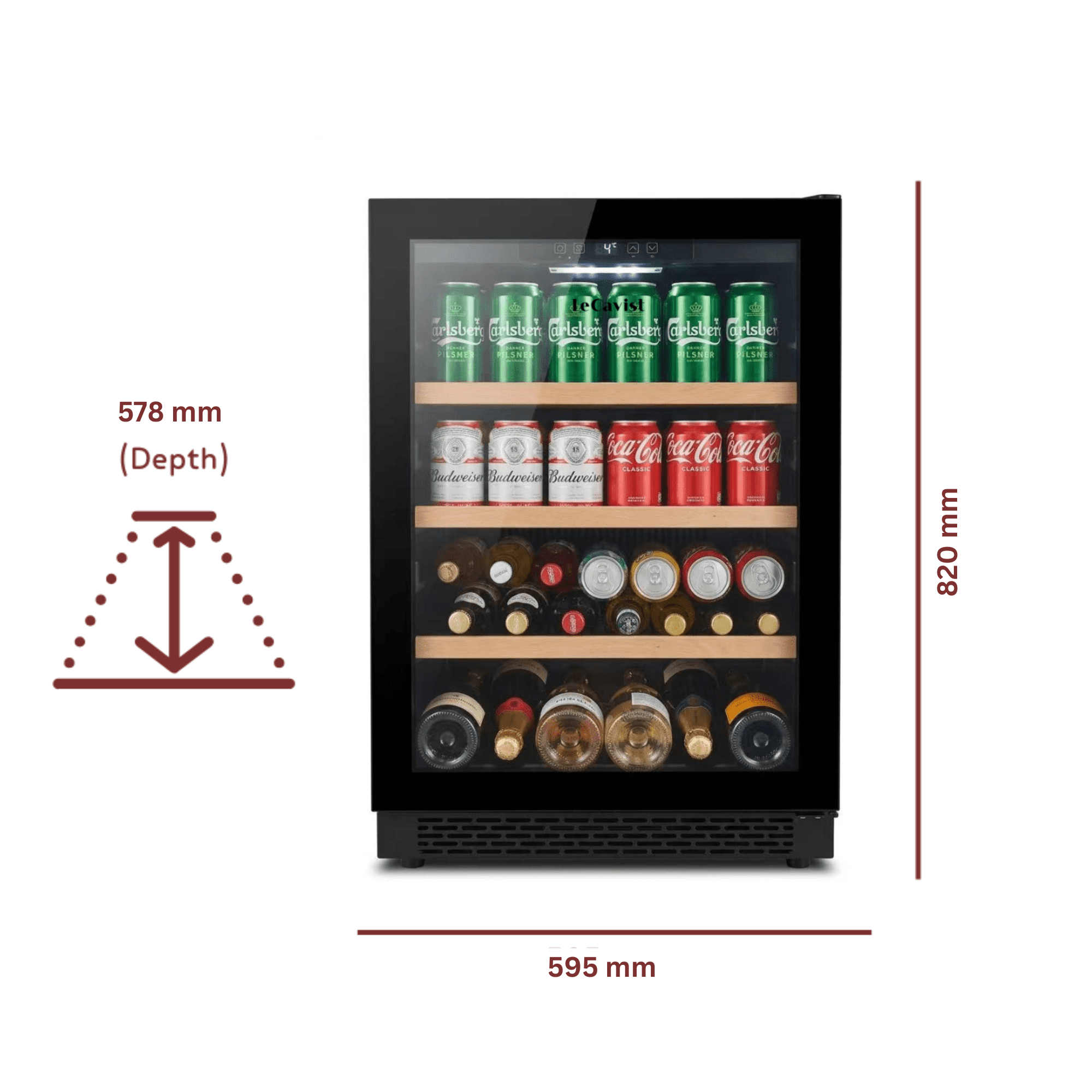 LECAVIST Wine and Beverage Cabinet - 140L - Black (LJ140BC) - LeCavist NZ