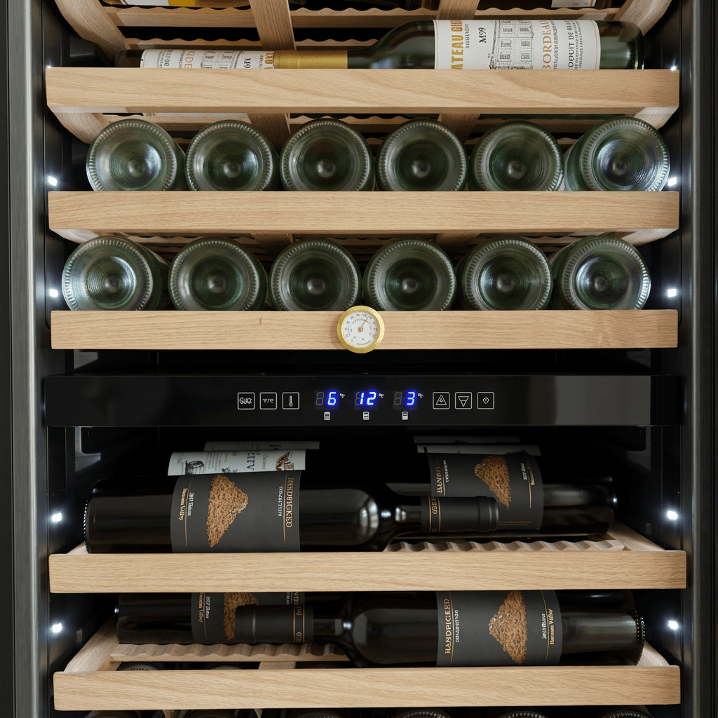LECAVIST Wine Cabinet - 133 Bottle - Triple Zone with Beverage Drawers - Built-in - Black (LCS458VN2DP) - LeCavist NZ