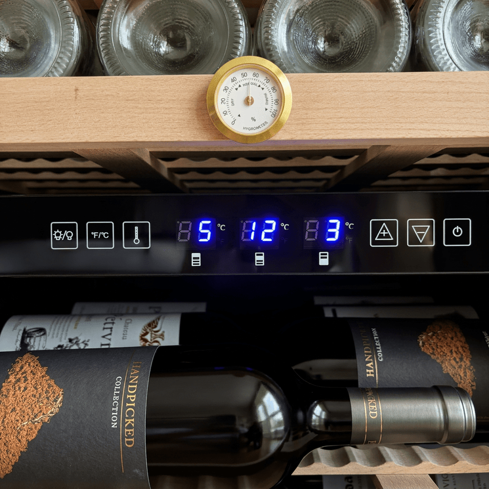 LECAVIST Wine Cabinet - 133 Bottle - Triple Zone with Beverage Drawers - Built-in - Black (LCS458VN2DP) - LeCavist NZ