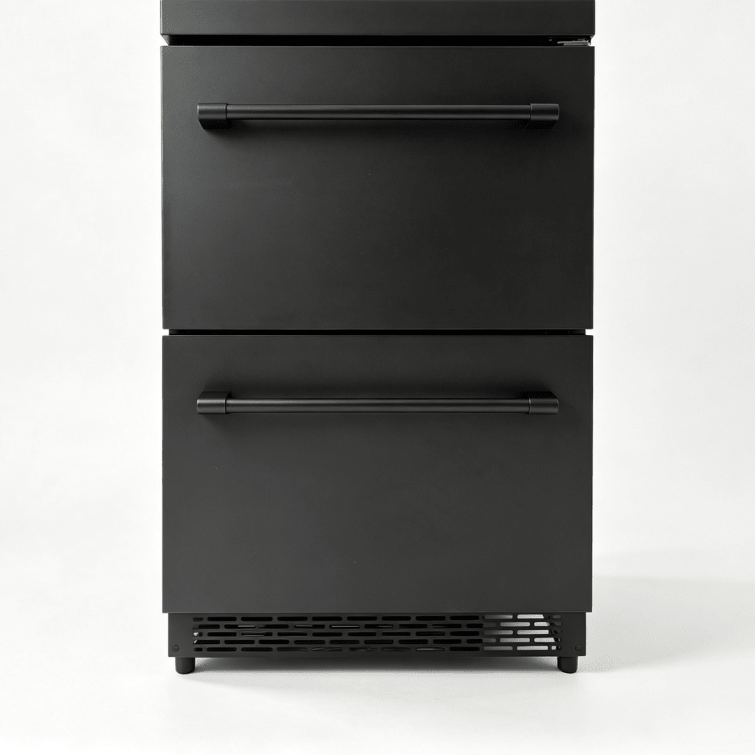 LECAVIST Wine Cabinet - 133 Bottle - Triple Zone with Beverage Drawers - Built-in - Black (LCS458VN2DP) - LeCavist NZ
