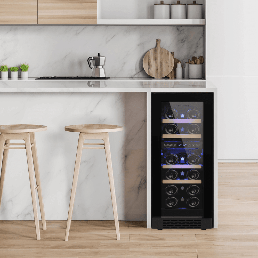 LIFESTYLE: LECAVIST Wine Cabinet - 17 Bottle - Dual Zone - Built-In - Black (LJ17VN2ZBU) - Built-In - LeCavist Wine Cabinets