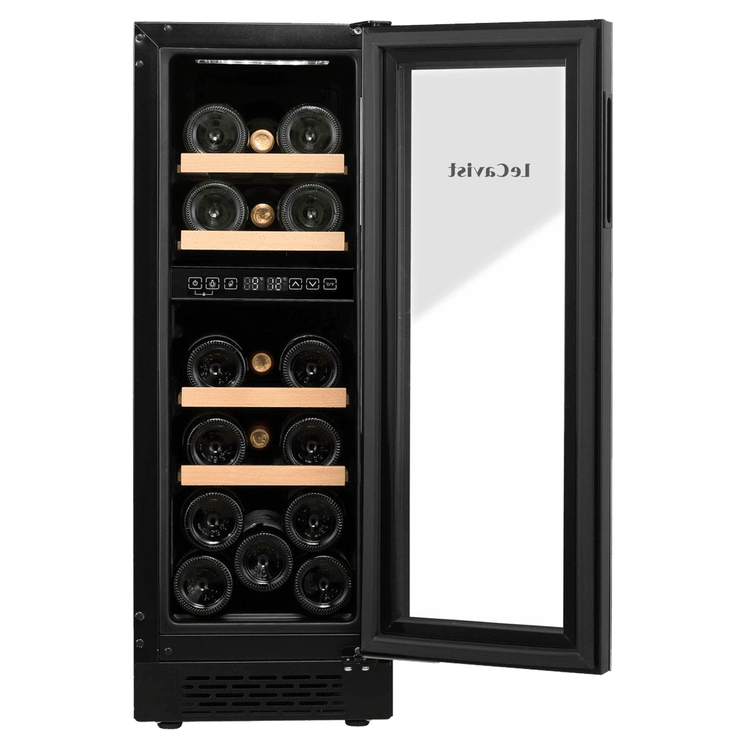 PRODUCT: LECAVIST Wine Cabinet - 17 Bottle - Dual Zone - Built-In - Black (LJ17VN2ZBU) - Built-In - LeCavist Wine Cabinets