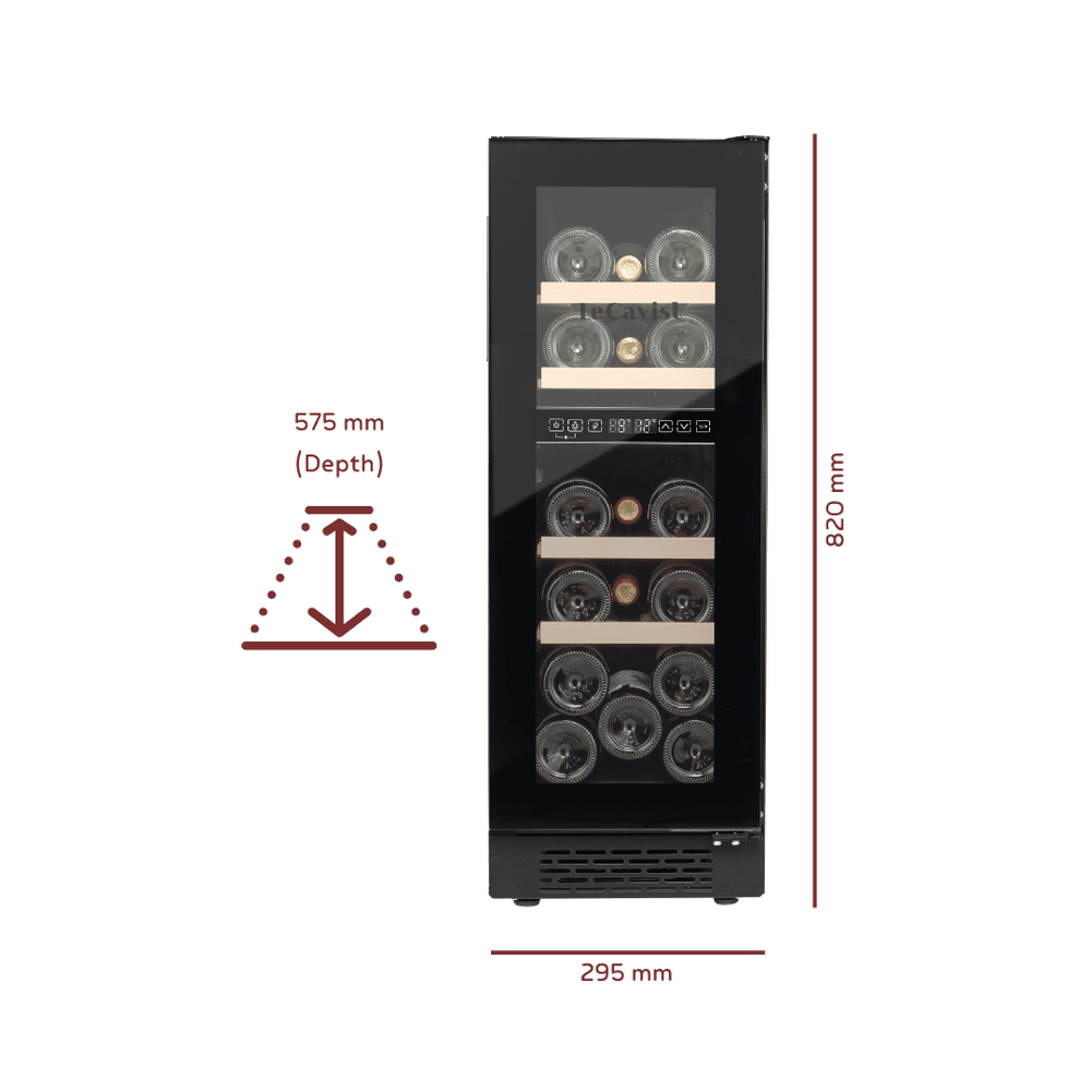 PRODUCT: LECAVIST 17 Bottle Wine Cabinet Dual Zone LJ17VN2ZBU - Built - In - Lecavist AU