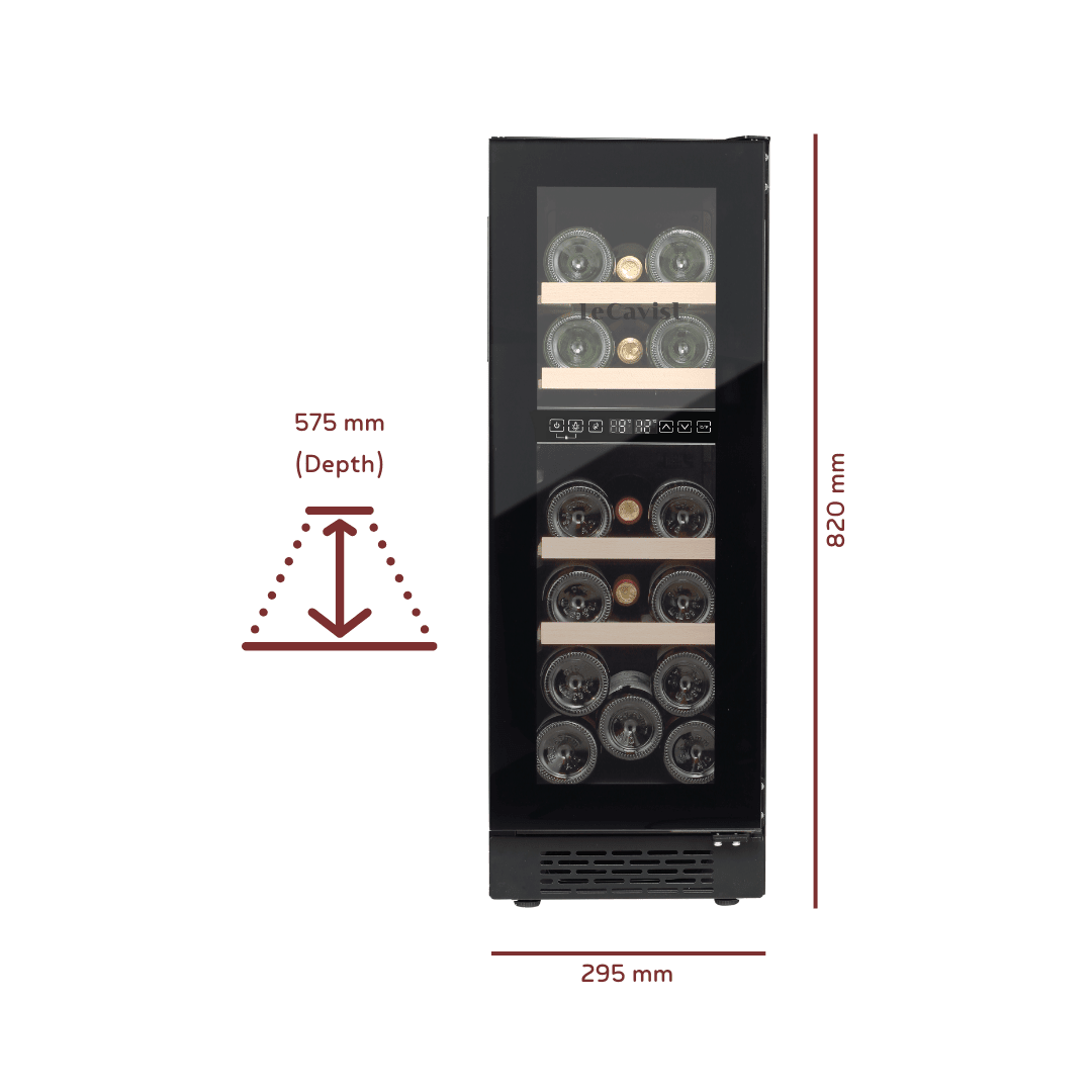 PRODUCT: LECAVIST 17 Bottle Wine Cabinet Dual Zone LJ17VN2ZBU - Built - In - Lecavist AU