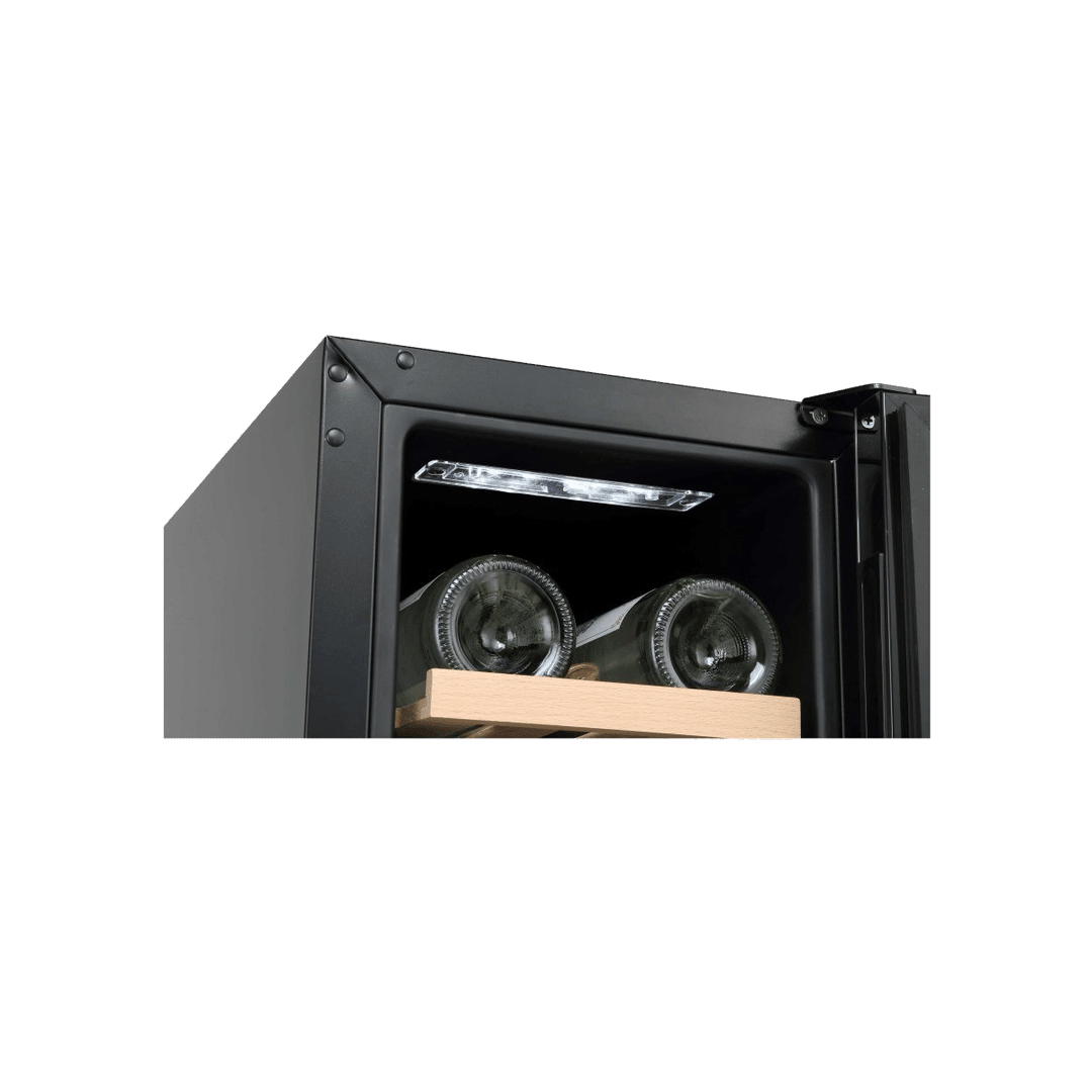 INSIDE: LECAVIST Wine Cabinet - 17 Bottle - Dual Zone - Built-In - Black (LJ17VN2ZBU) - Built-In - LeCavist Wine Cabinets