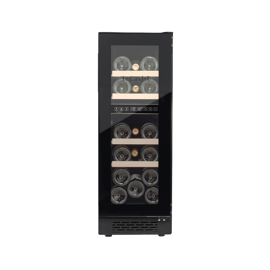 PRODUCT: LECAVIST Wine Cabinet - 17 Bottle - Dual Zone - Built-In - Black (LJ17VN2ZBU) - Built-In - LeCavist Wine Cabinets