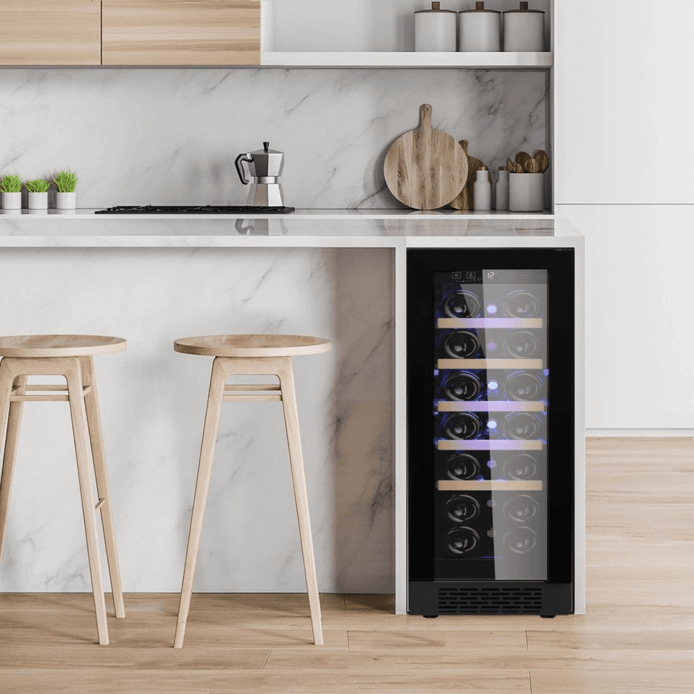 LIFESTYLE: LECAVIST Wine Cabinet - 20 Bottle - Single Zone - Built-In - Black (LJ20VNBU) - Built-In - LeCavist Wine Cabinets