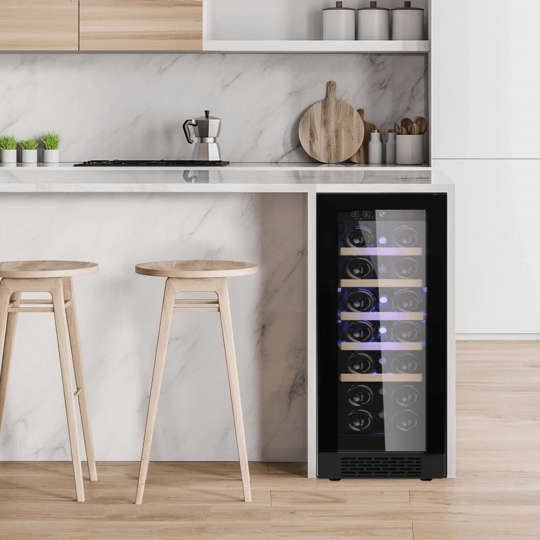 LIFESTYLE: LECAVIST Wine Cabinet - 20 Bottle - Single Zone - Built-In - Black (LJ20VNBU) - Built-In - LeCavist Wine Cabinets
