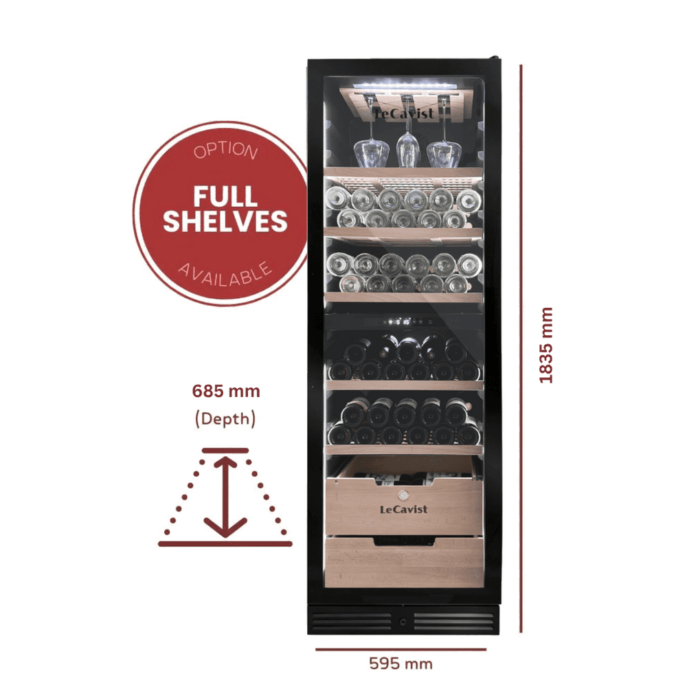 PRODUCT: LECAVIST Wine Cabinet - 209 Bottle - Dual Zone - Built-In - Black (LCS210VN2ZBI) PRE-ORDER - Built-In - LeCavist Wine Cabinets