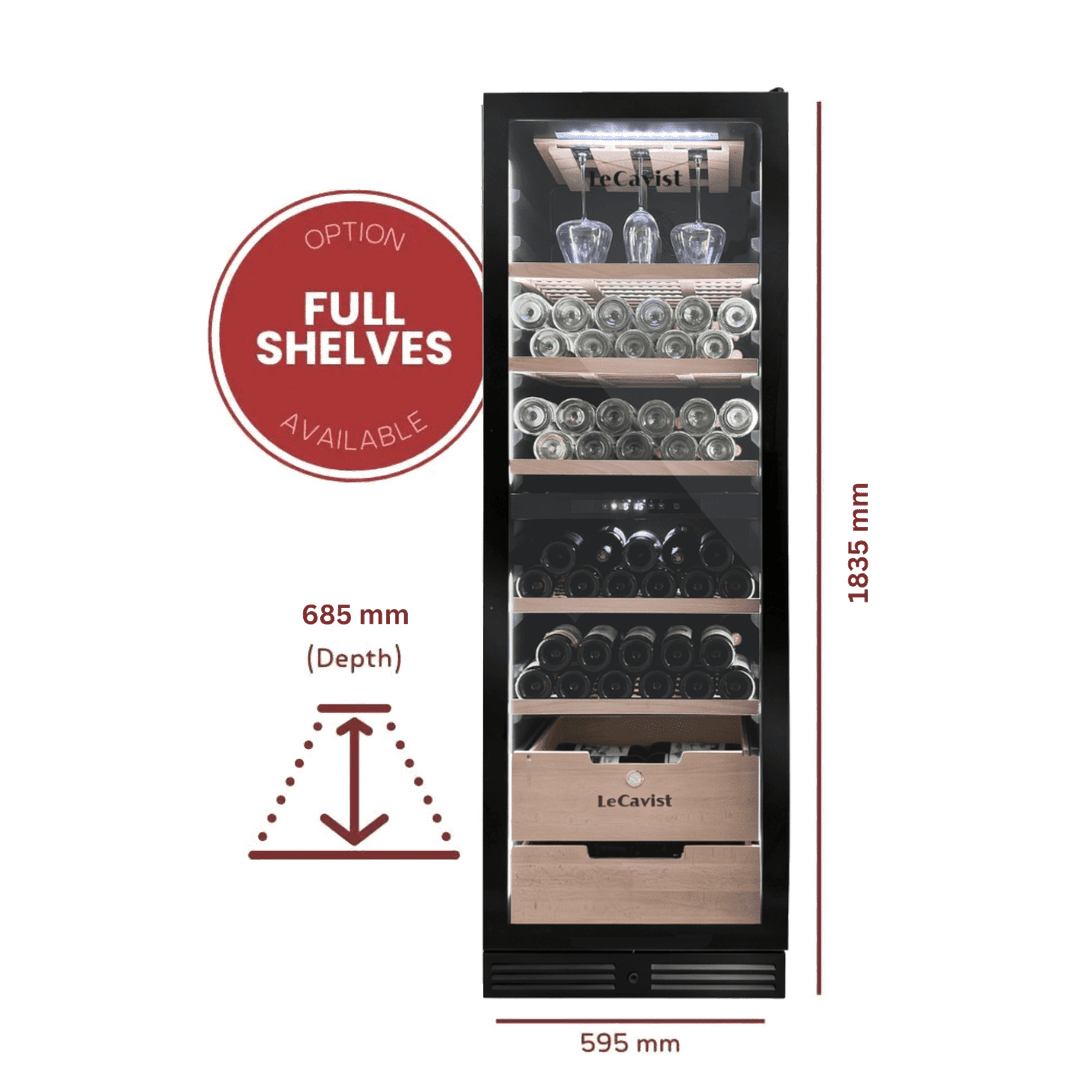 PRODUCT: LECAVIST Wine Cabinet - 209 Bottle - Dual Zone - Built-In - Black (LCS210VN2ZBI) PRE-ORDER - Built-In - LeCavist Wine Cabinets