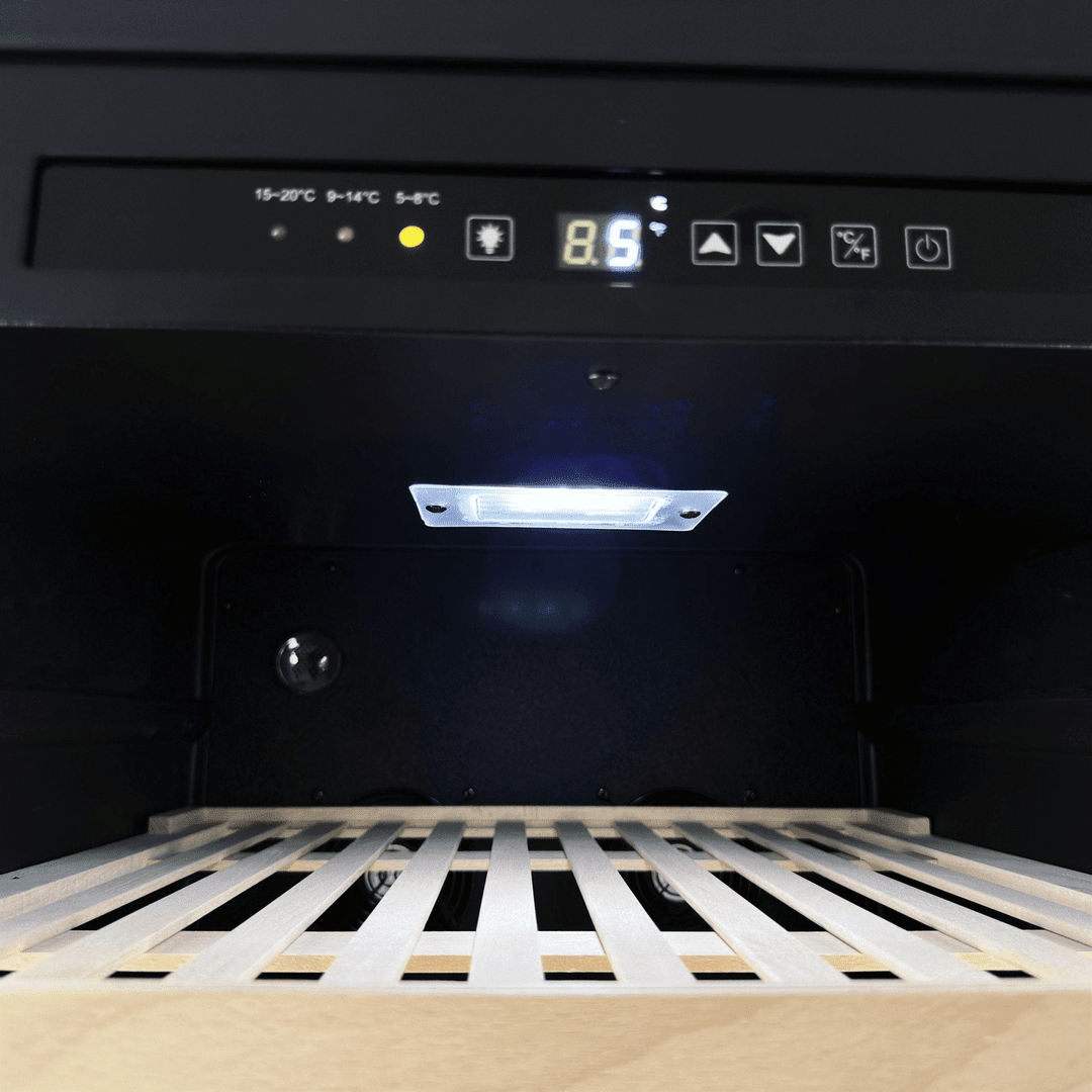 DETAILS: LECAVIST Wine Cabinet - 209 Bottle - Single Zone - Built-In - Black (LCS220VN1ZBI) PRE-ORDER - Built-In - LeCavist Wine Cabinets