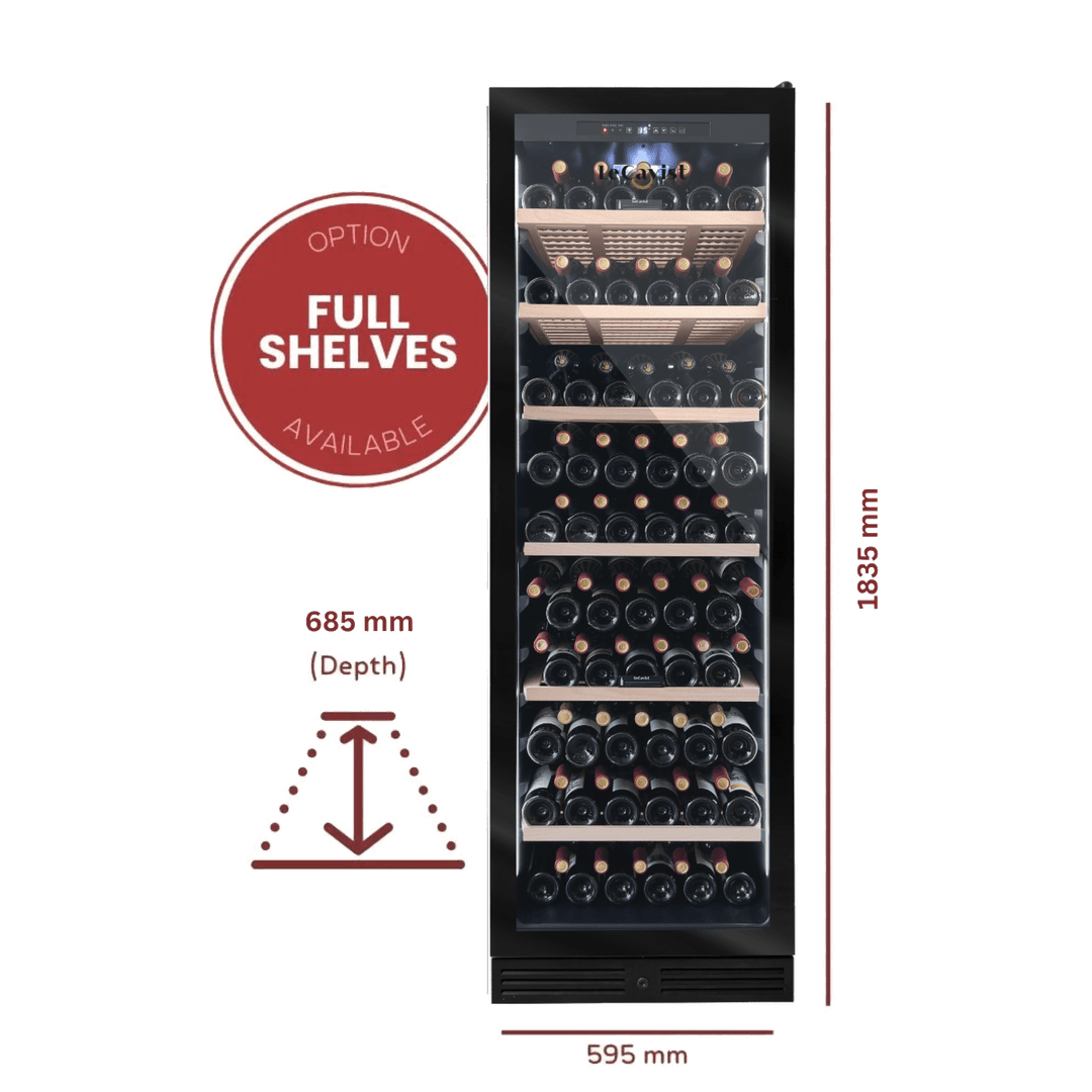 PRODUCT: LECAVIST Wine Cabinet - 209 Bottle - Single Zone - Built-In - Black (LCS220VN1ZBI) PRE-ORDER - Built-In - LeCavist Wine Cabinets