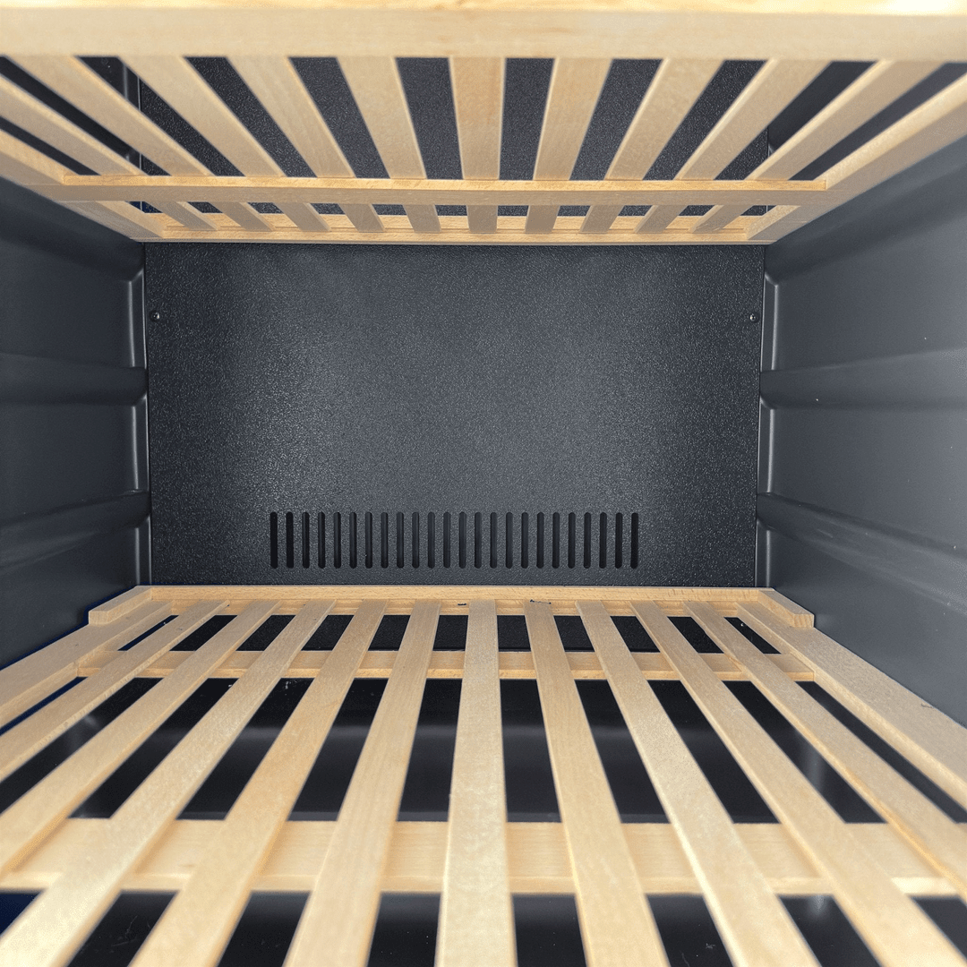 INSIDE: LECAVIST Wine Cabinet - 209 Bottle - Single Zone - Built-In - Black (LCS220VN1ZBI) PRE-ORDER - Built-In - LeCavist Wine Cabinets