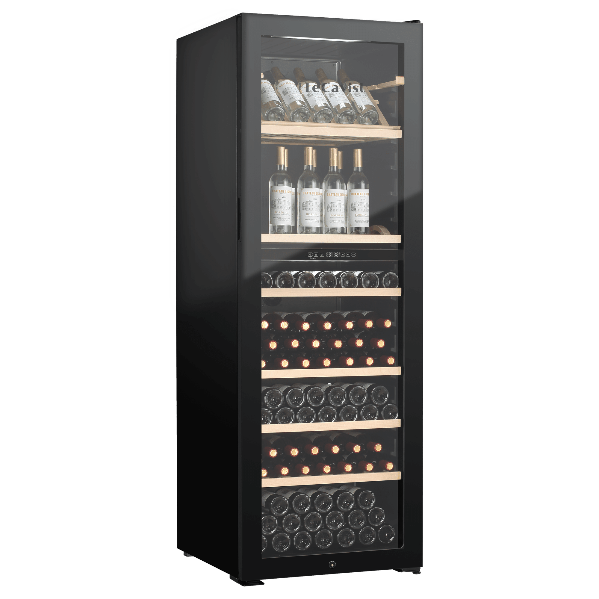 LECAVIST Wine Cabinet - 268 Bottle - Dual Zone - Freestanding - Black (LJ268VN2Z) - Freestanding - LeCavist Wine Cabinets
