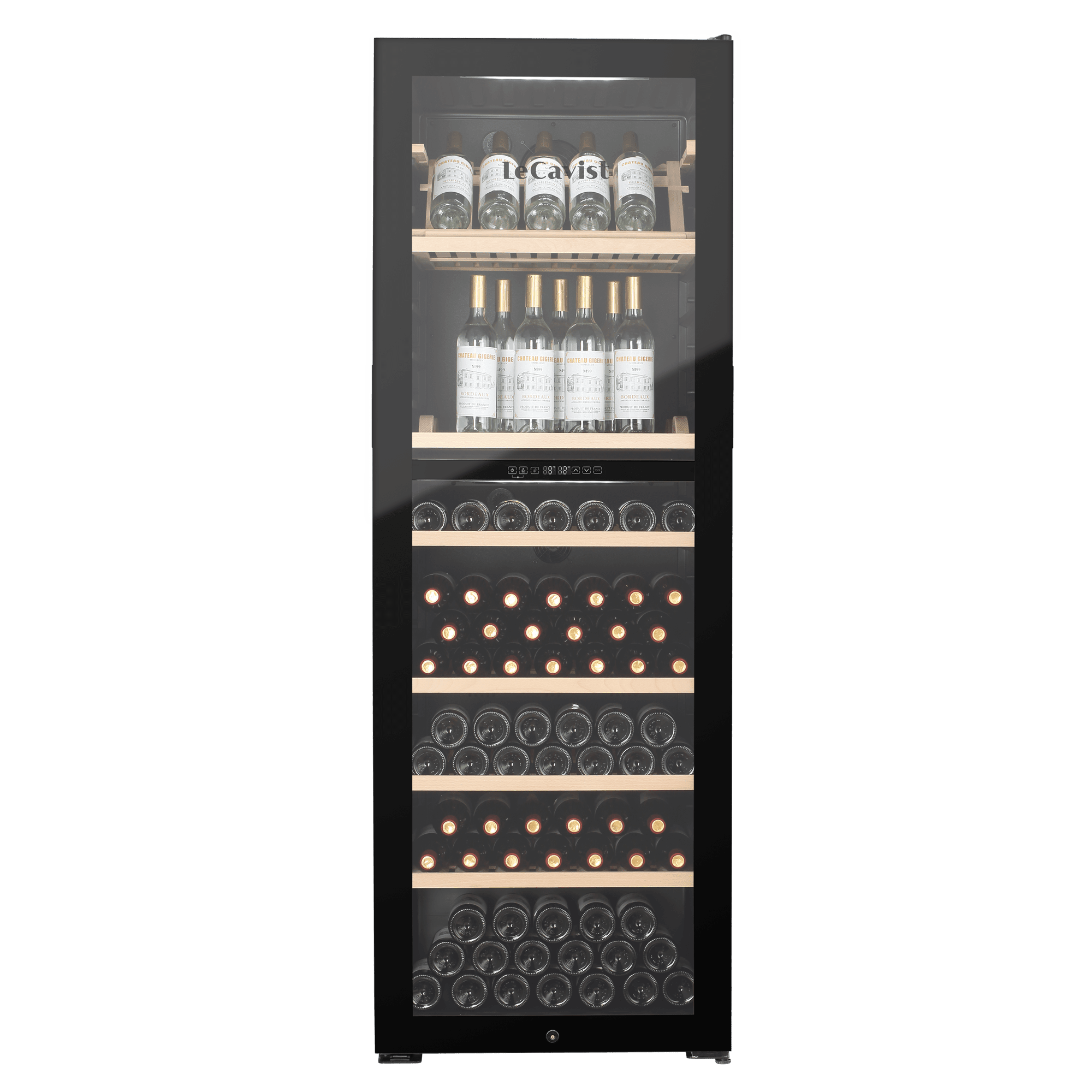 LECAVIST Wine Cabinet - 268 Bottle - Dual Zone - Freestanding - Black (LJ268VN2Z) - Freestanding - LeCavist Wine Cabinets