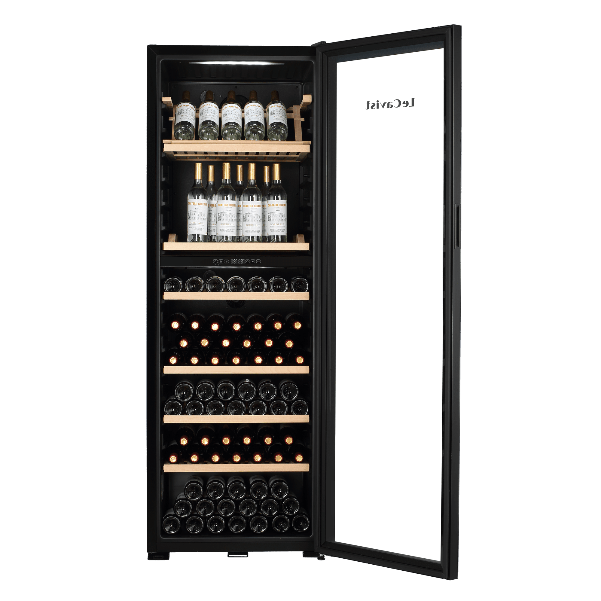 LECAVIST Wine Cabinet - 268 Bottle - Dual Zone - Freestanding - Black (LJ268VN2Z) - Freestanding - LeCavist Wine Cabinets