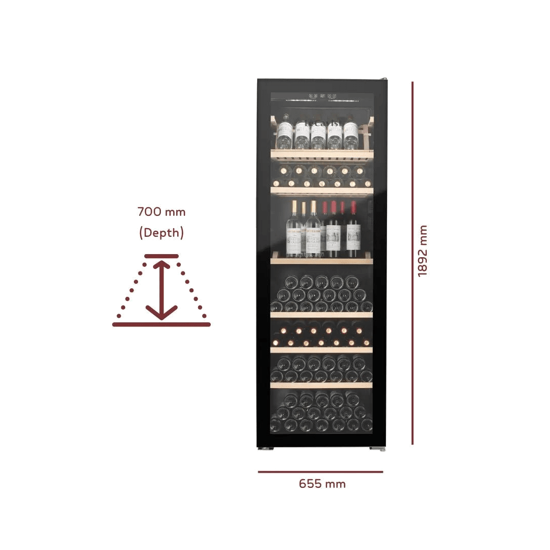 PRODUCT: LECAVIST Wine Cabinet - 294 Bottle - Single Zone - Freestanding - Black (LJ294VN) PRE-ORDER - Freestanding - LeCavist Wine Cabinets