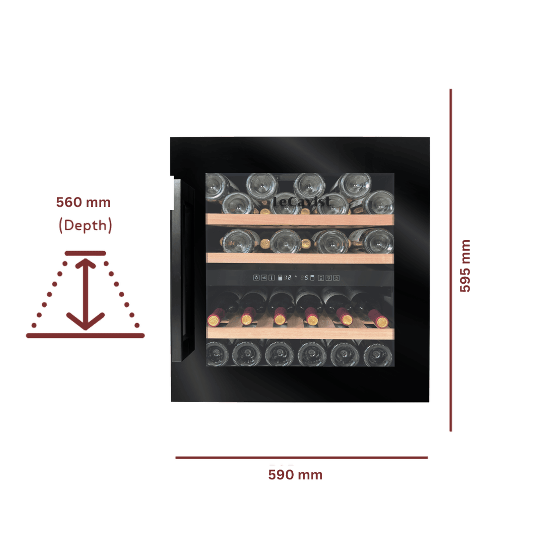 PRODUCT: LECAVIST Wine Cabinet - 36 Bottle - Dual Zone - Built-In - Black (LCS36VN2ZBI) PRE-ORDER - Built-In - LeCavist Wine Cabinets