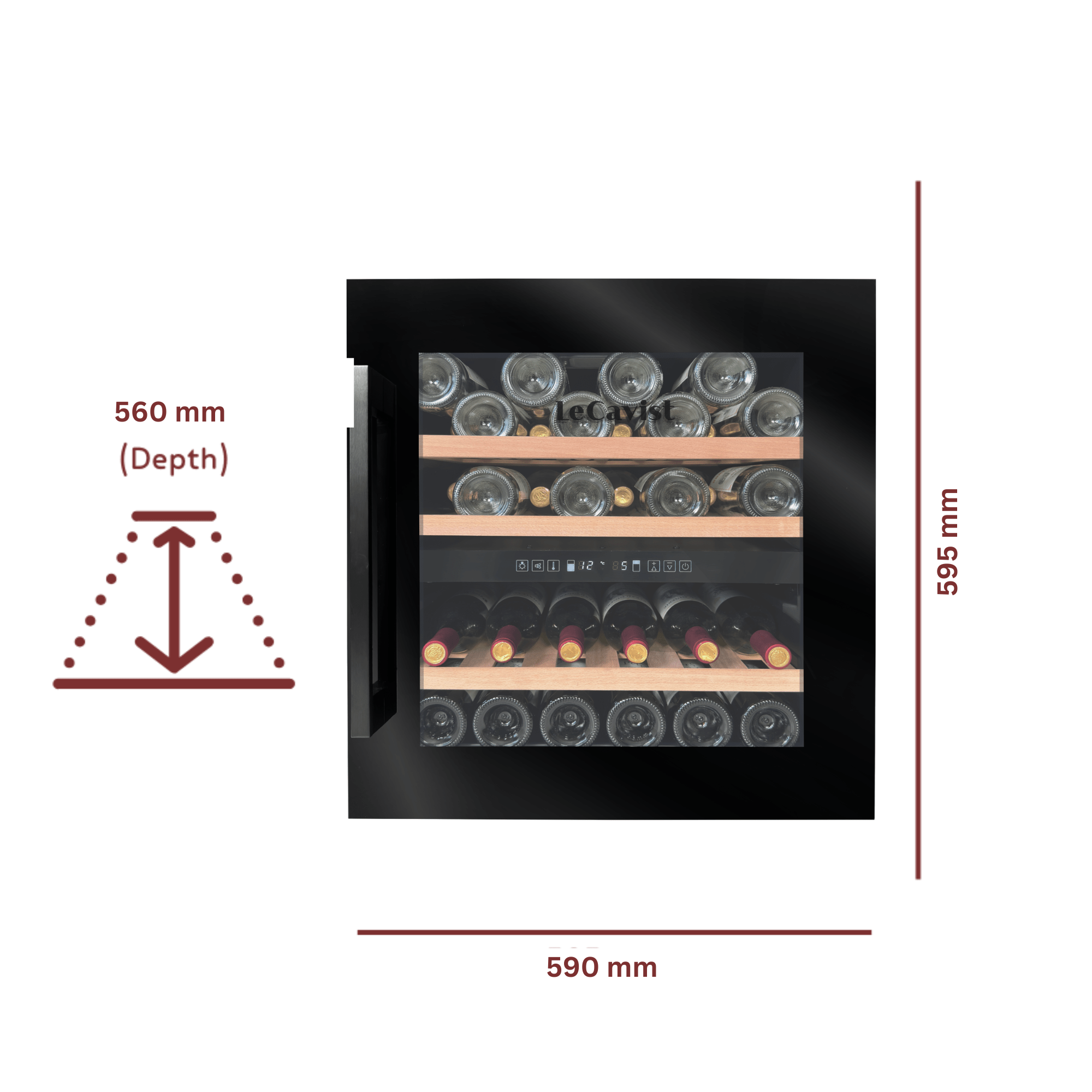 LECAVIST Wine Cabinet - 36 Bottle - Dual Zone - Built - In - Black (LCS36VN2ZBI) PRE - ORDER - LeCavist NZ