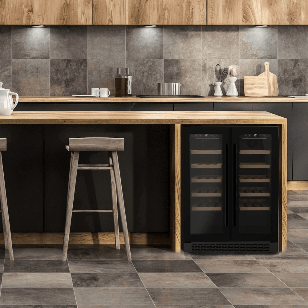 LIFESTYLE: LECAVIST Wine Cabinet - 40 Bottle - Dual Zone - Built-in - Black (LJ40VN2Z2DBU) - Built-In - LeCavist Wine Cabinets