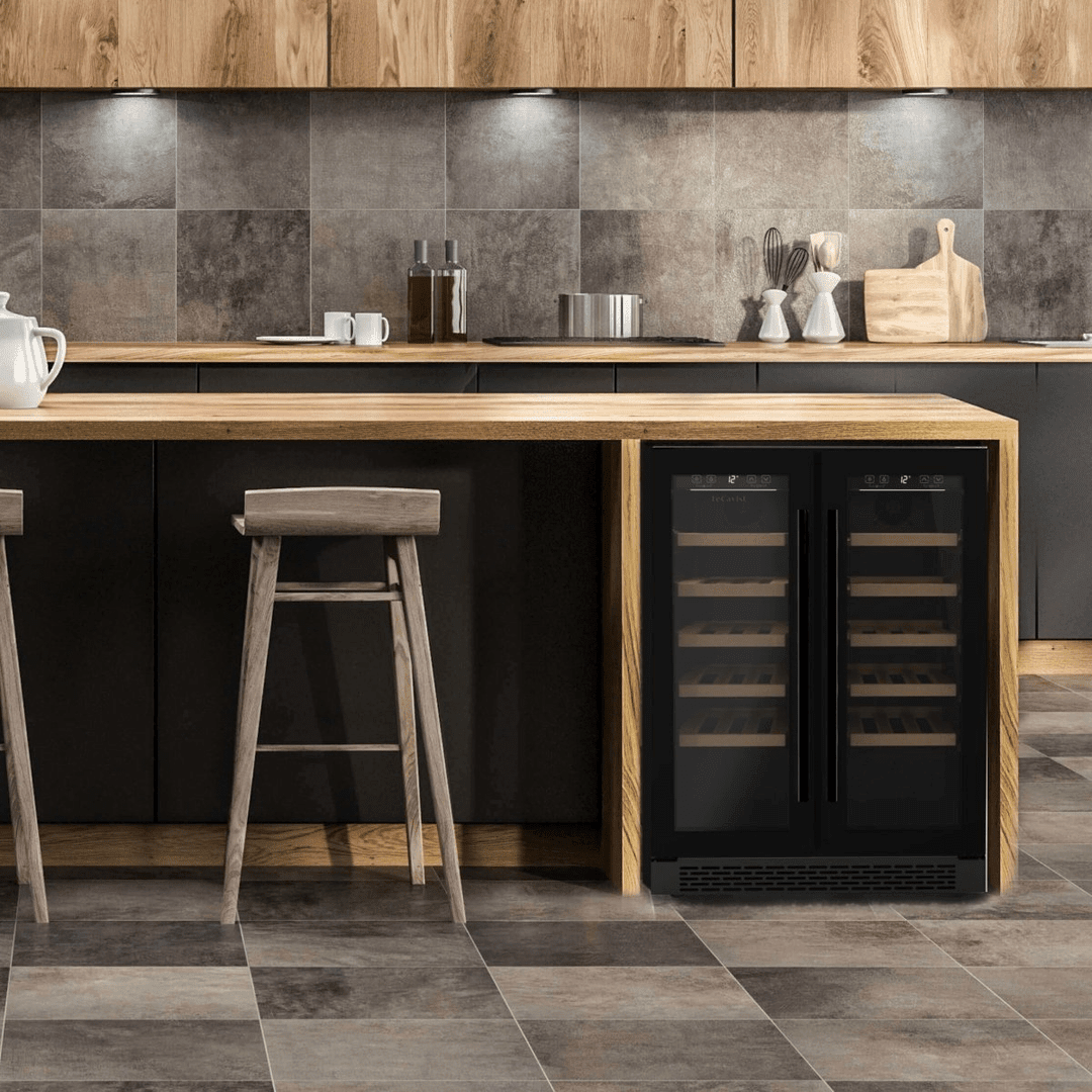LIFESTYLE: LECAVIST Wine Cabinet - 40 Bottle - Dual Zone - Built-in - Black (LJ40VN2Z2DBU) - Built-In - LeCavist Wine Cabinets
