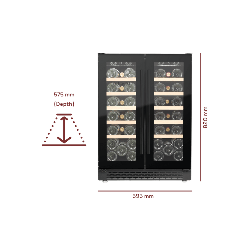 PRODUCT: LECAVIST 40 Bottle Wine Cabinet Dual Zone LJ40VN2Z2DBU - Built - In - Lecavist AU
