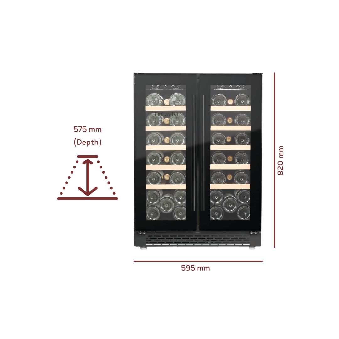PRODUCT: LECAVIST 40 Bottle Wine Cabinet Dual Zone LJ40VN2Z2DBU - Built - In - Lecavist AU