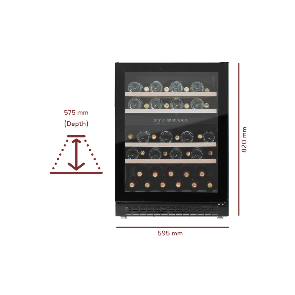 PRODUCT: LECAVIST 44 Bottle Wine Cabinet Dual Zone LJ44VN2ZBU - Built - In - Lecavist AU