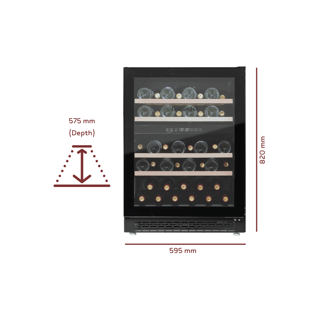 PRODUCT: LECAVIST 44 Bottle Wine Cabinet Dual Zone LJ44VN2ZBU - Built - In - Lecavist AU