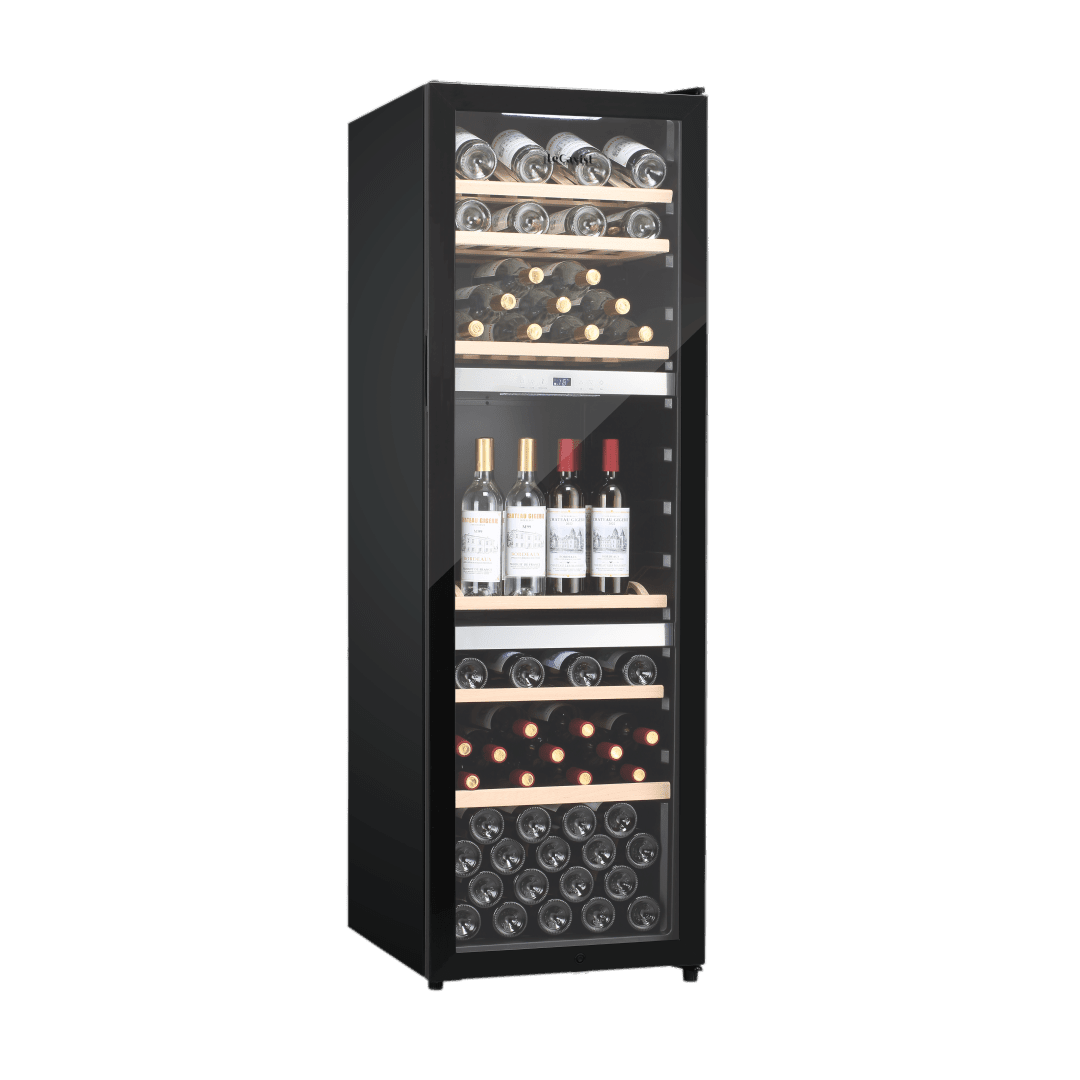 PRODUCT: LECAVIST Wine Cabinet Duo - 280 Bottle (2 x 140) - Triple Zone - Freestanding - Black (LEK1403ZPVX2) - Freestanding - LeCavist Wine Cabinets