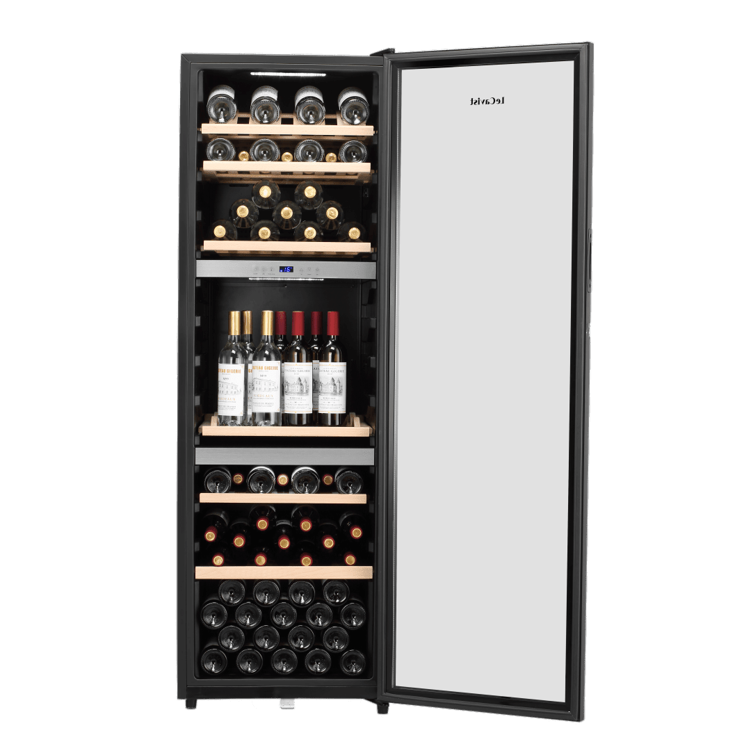PRODUCT: LECAVIST Wine Cabinet Duo - 280 Bottle (2 x 140) - Triple Zone - Freestanding - Black (LEK1403ZPVX2) - Freestanding - LeCavist Wine Cabinets